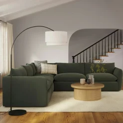 Zebu Large Linen Floor Lamp - Black