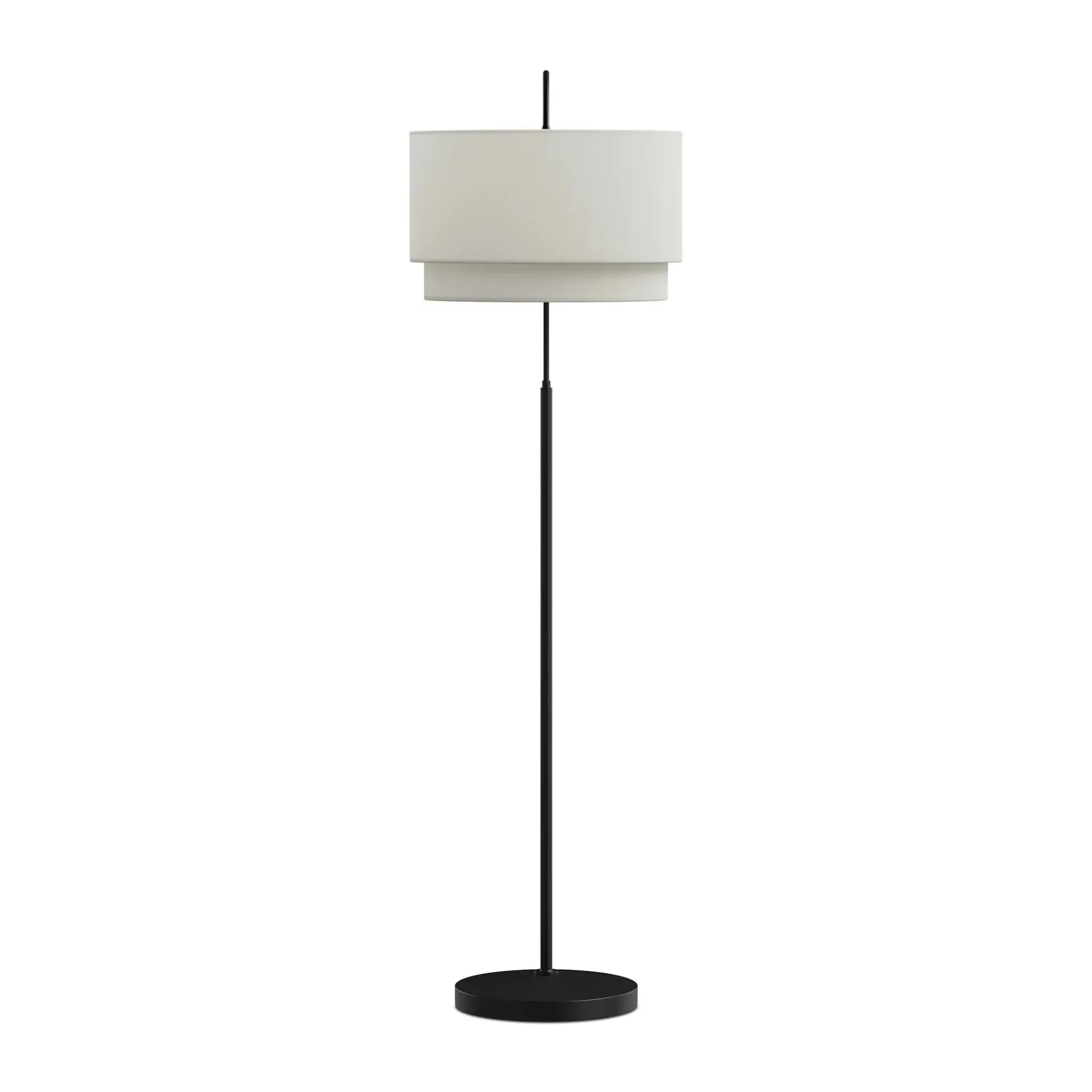 Zebu Large Linen Floor Lamp - Black