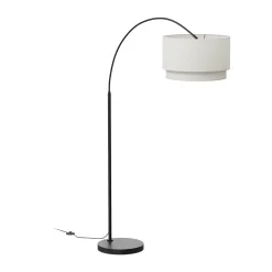 Zebu Large Linen Floor Lamp - Black