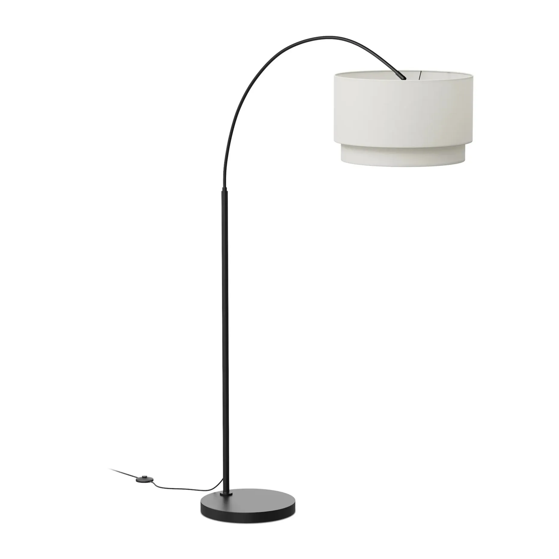Zebu Large Linen Floor Lamp - Black