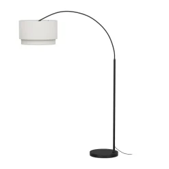 Zebu Large Linen Floor Lamp - Black