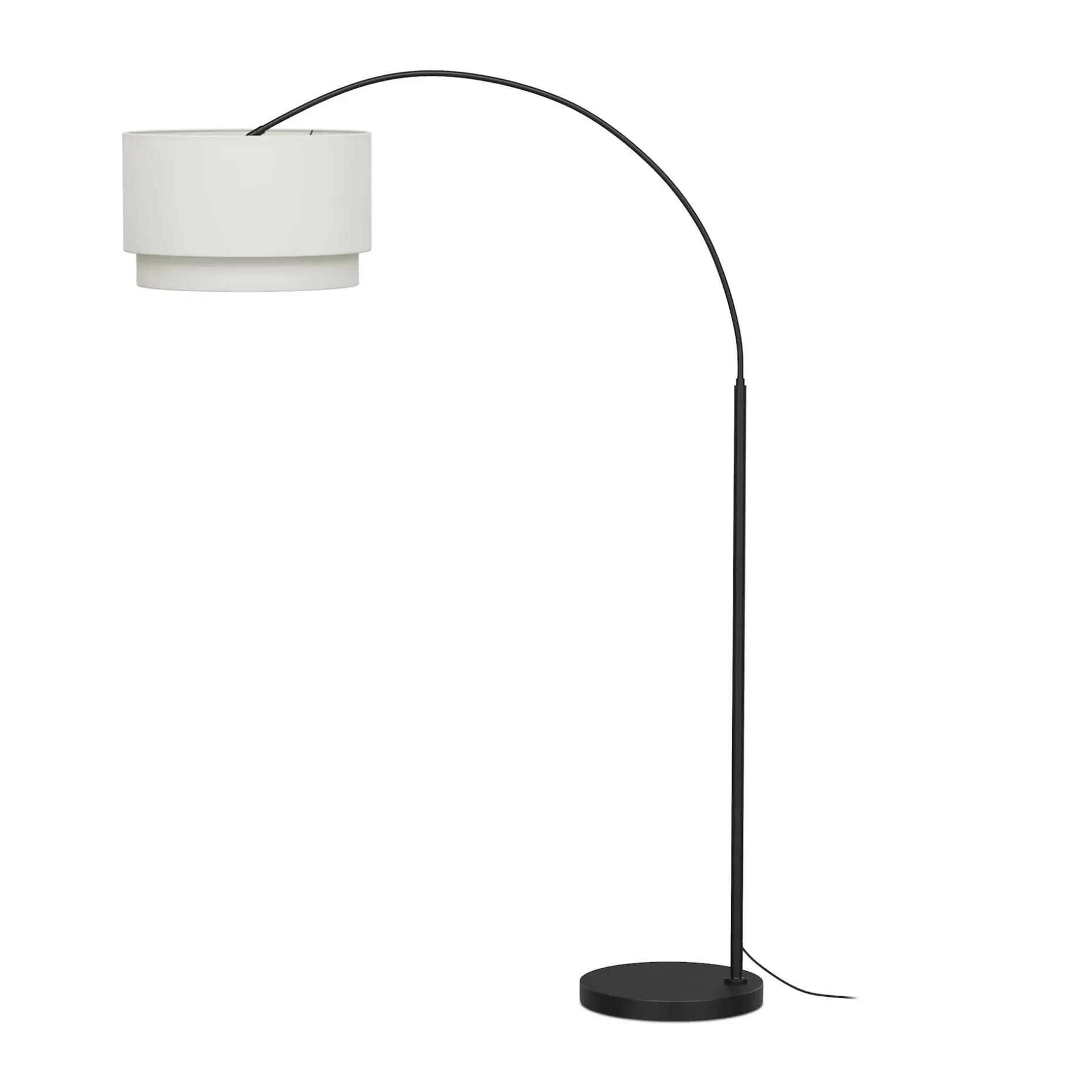 Zebu Large Linen Floor Lamp - Black