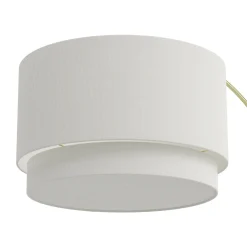 Zebu Large Linen Floor Lamp - Brass