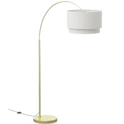 Zebu Large Linen Floor Lamp - Brass