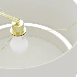 Zebu Large Linen Floor Lamp - Brass