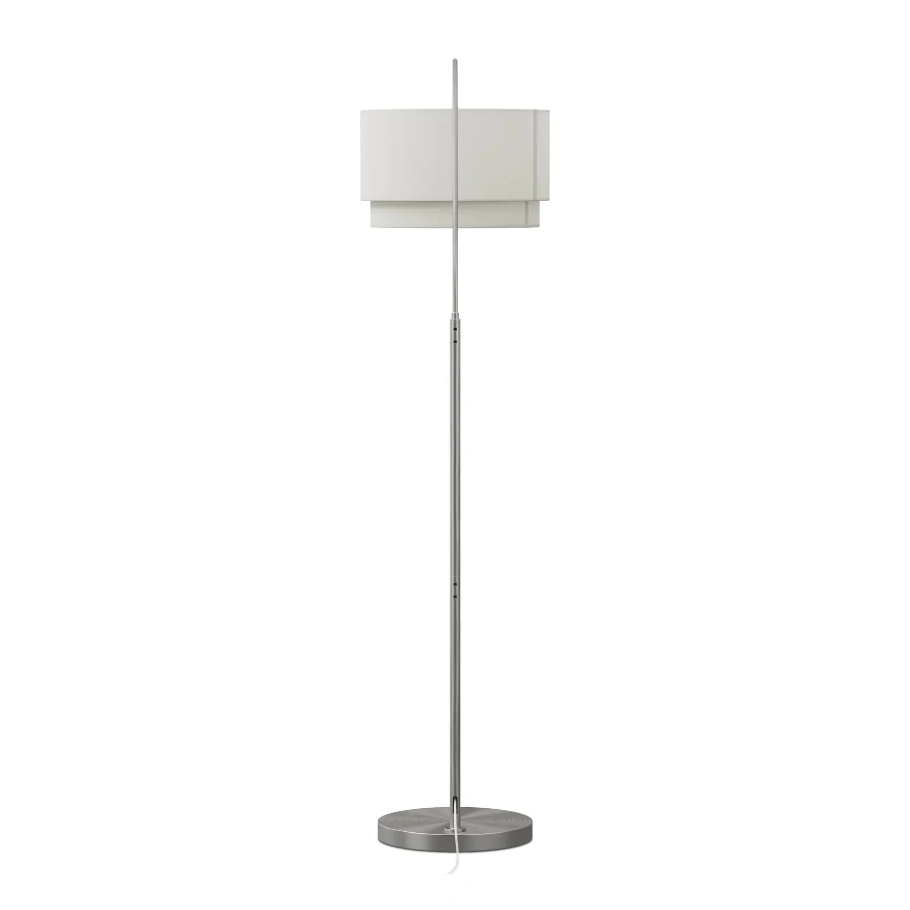 Zebu Large Linen Floor Lamp - Brushed Nickel
