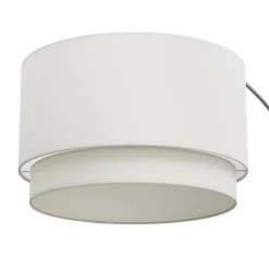 Zebu Large Linen Floor Lamp - Brushed Nickel
