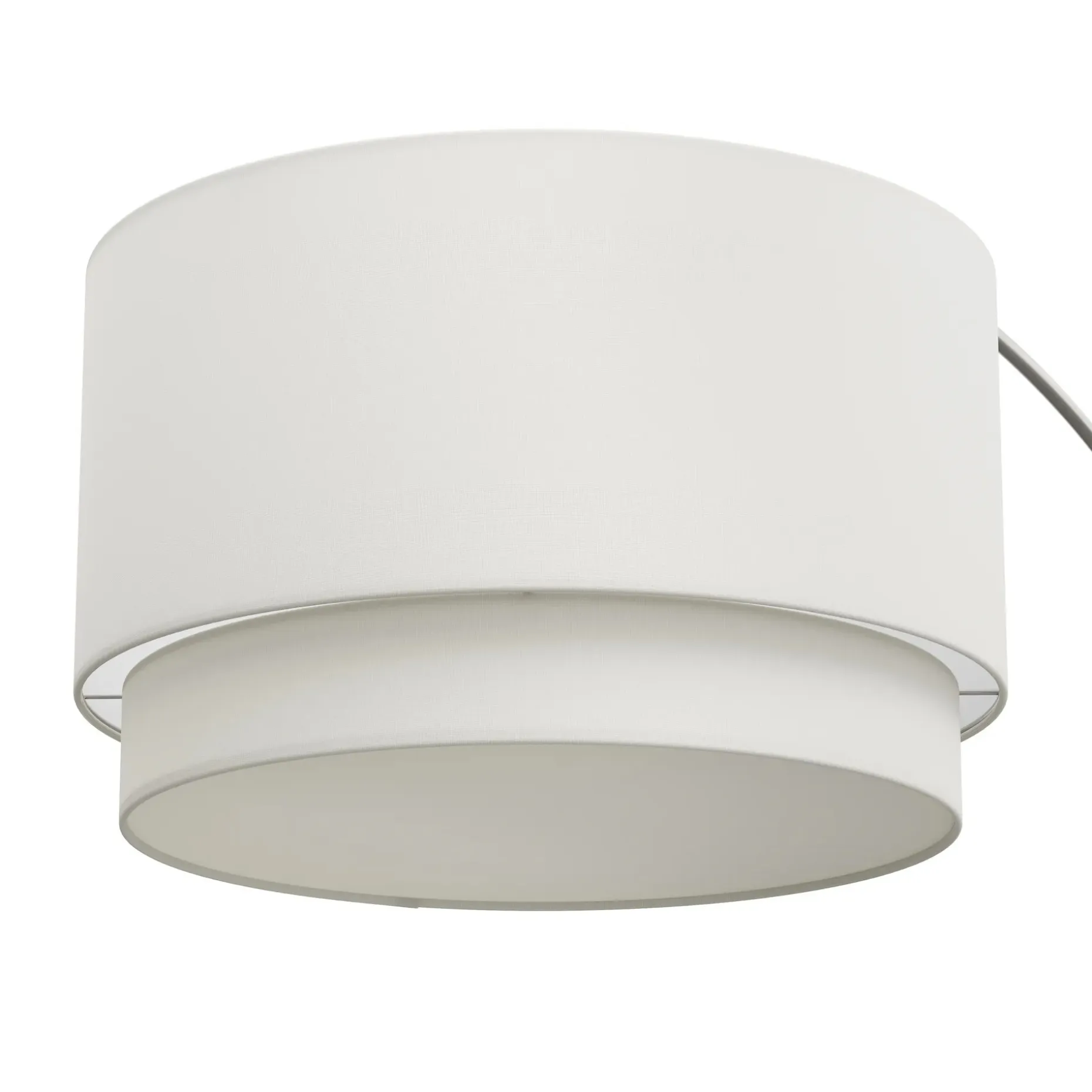 Zebu Large Linen Floor Lamp - Brushed Nickel