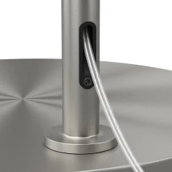 Zebu Large Linen Floor Lamp - Brushed Nickel