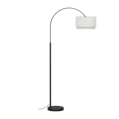 Zebu Small Linen Floor Lamp - Black