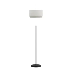 Zebu Small Linen Floor Lamp - Black