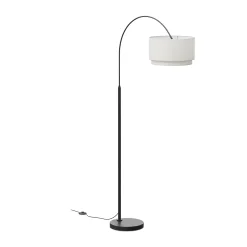 Zebu Small Linen Floor Lamp - Black