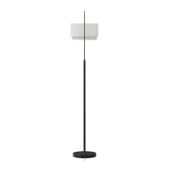 Zebu Small Linen Floor Lamp - Black