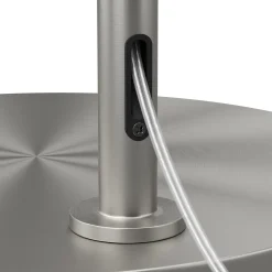 Zebu Small Linen Floor Lamp - Brushed Nickel