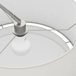Zebu Small Linen Floor Lamp - Brushed Nickel