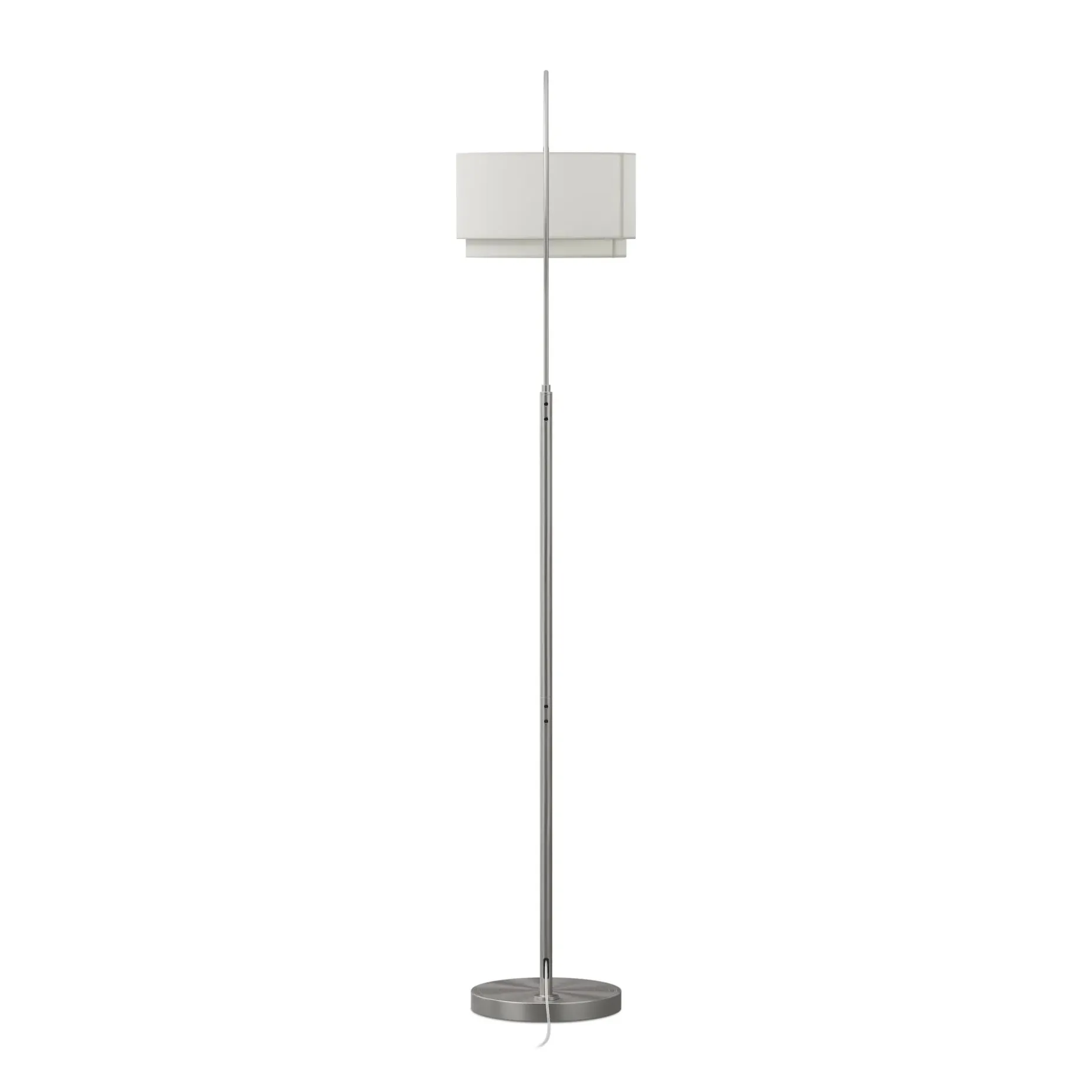Zebu Small Linen Floor Lamp - Brushed Nickel