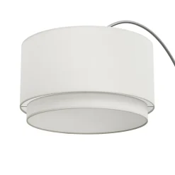 Zebu Small Linen Floor Lamp - Brushed Nickel