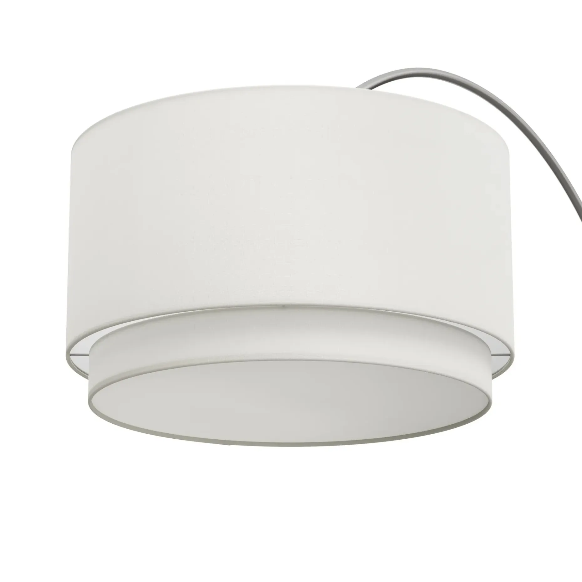 Zebu Small Linen Floor Lamp - Brushed Nickel