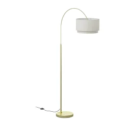 Zebu Small Linen Floor Lamp - Brass