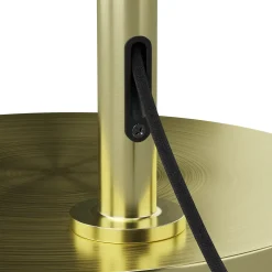 Zebu Small Linen Floor Lamp - Brass