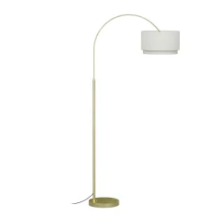 Zebu Small Linen Floor Lamp - Brass
