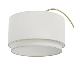 Zebu Small Linen Floor Lamp - Brass