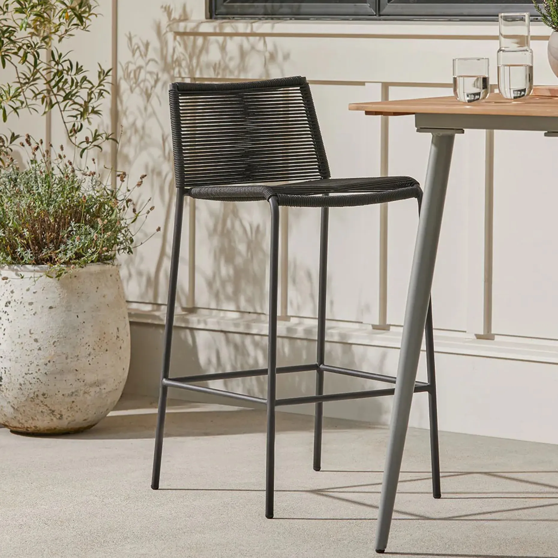 Zina Outdoor Bar Stool - Ember Black