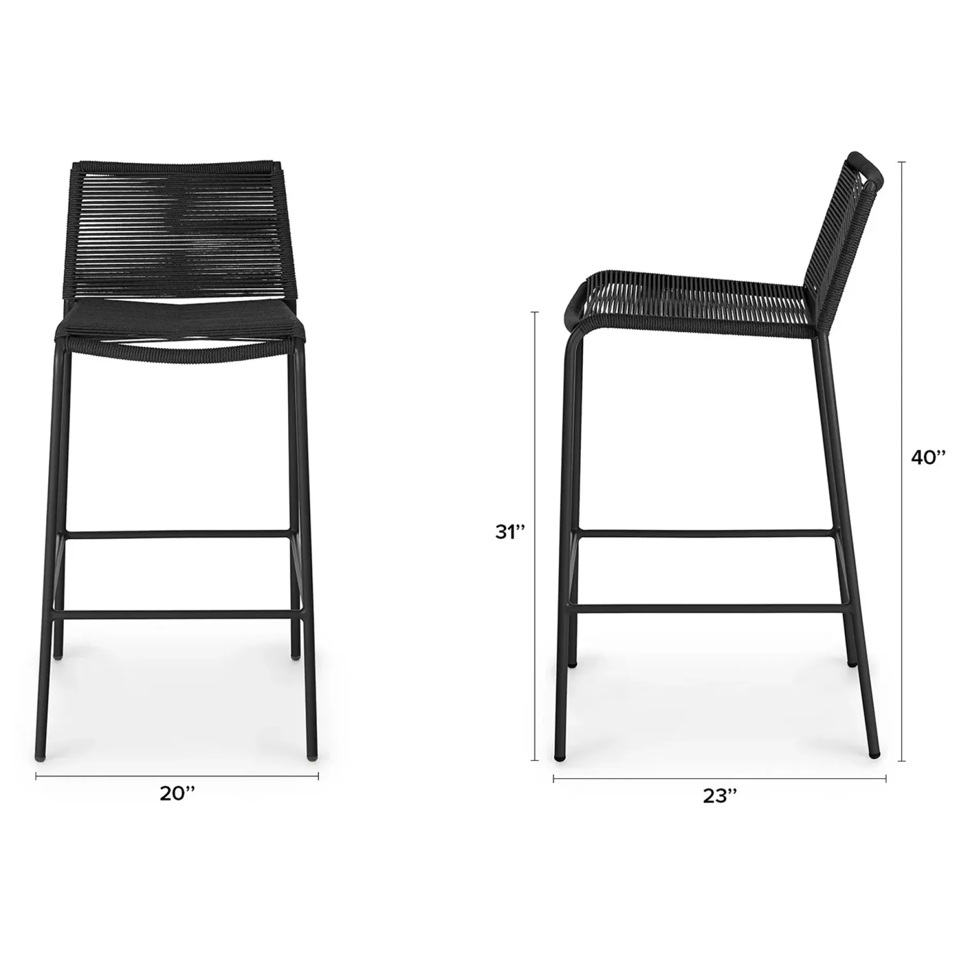 Zina Outdoor Bar Stool - Ember Black