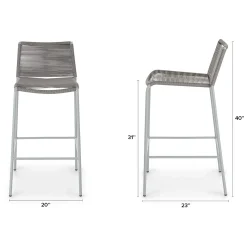 Zina Outdoor Bar Stool - Heathered Gray