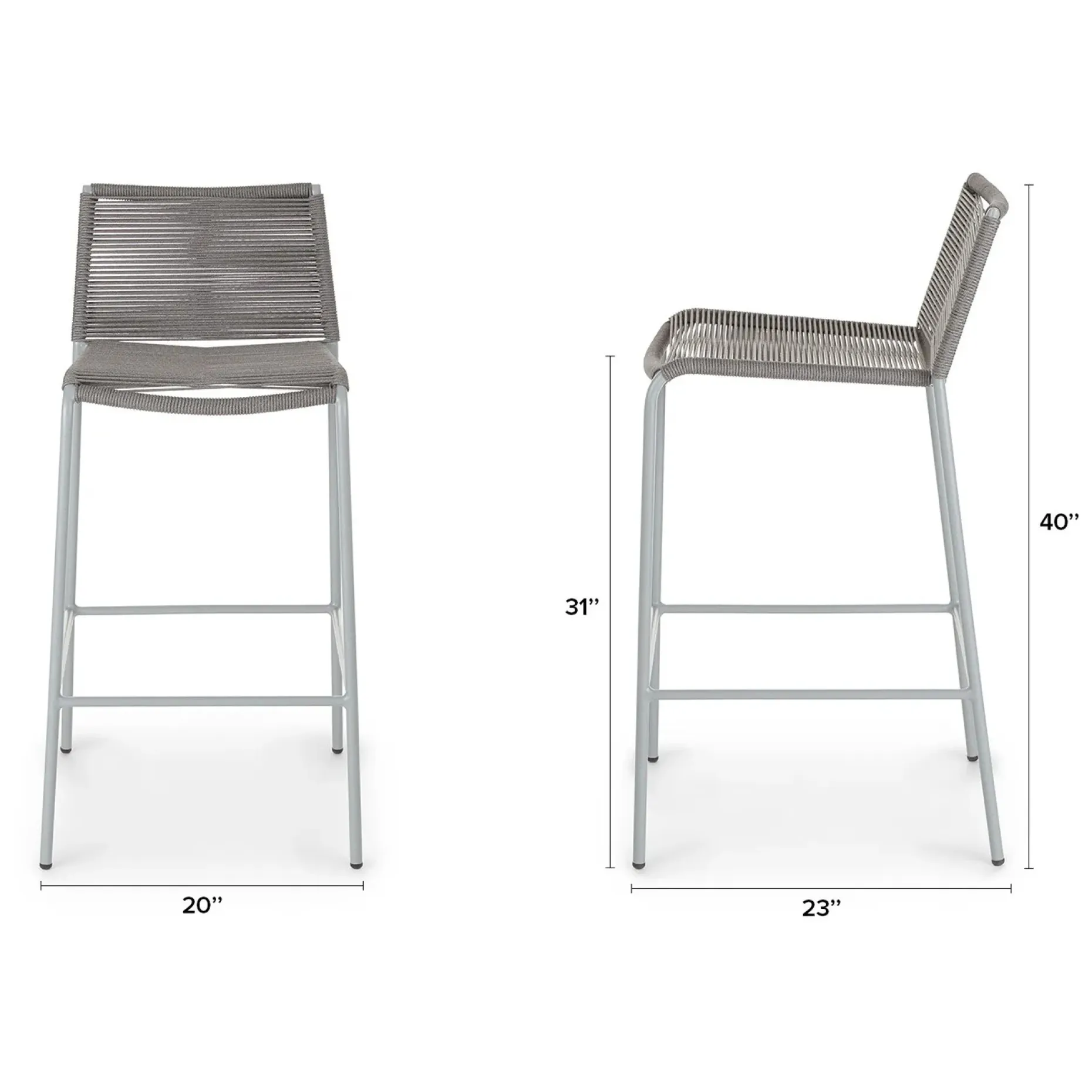 Zina Outdoor Bar Stool - Heathered Gray