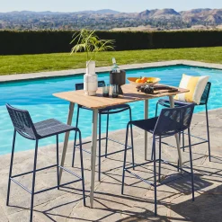 Zina Outdoor Bar Stool - Indigo Blue