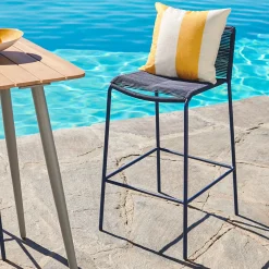 Zina Outdoor Bar Stool - Indigo Blue