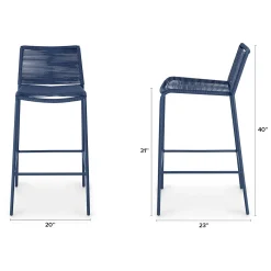 Zina Outdoor Bar Stool - Indigo Blue