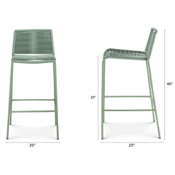 Zina Outdoor Bar Stool - Khaki Green