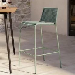 Zina Outdoor Bar Stool - Khaki Green