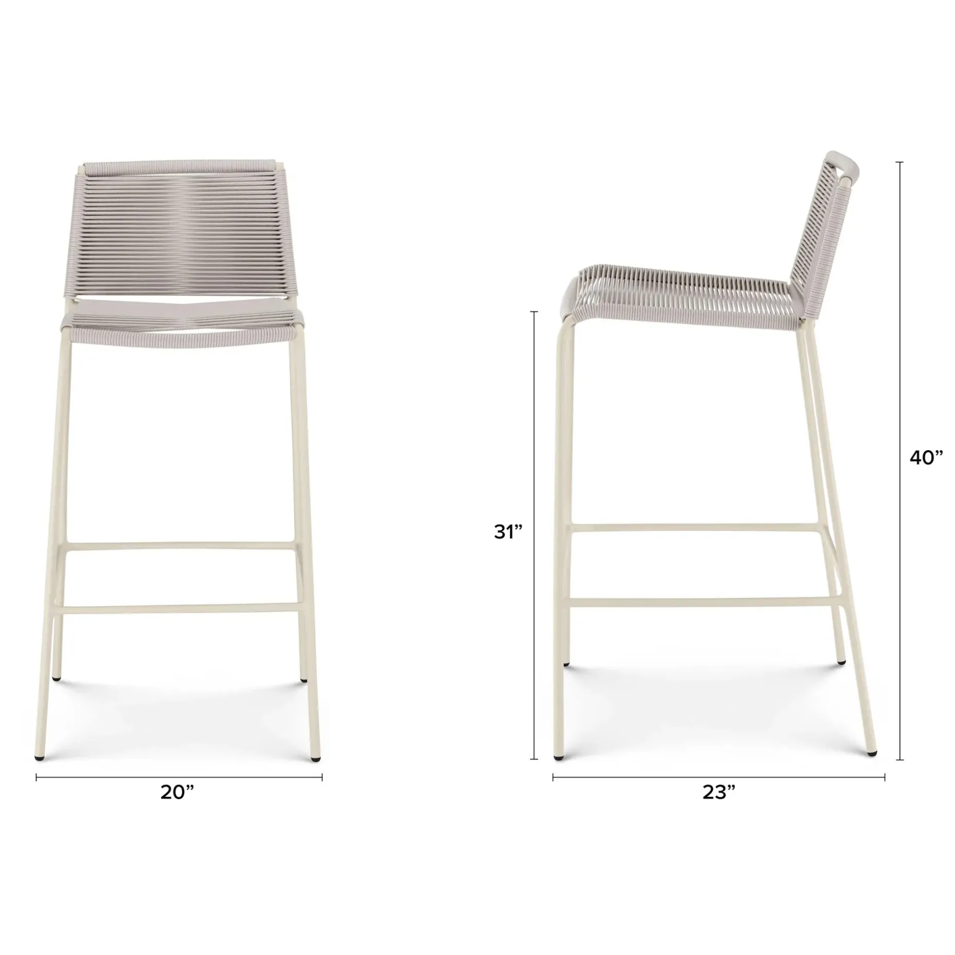 Zina Outdoor Bar Stool - Taupe