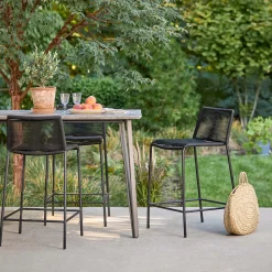 Zina Outdoor Counter Stool - Ember Black
