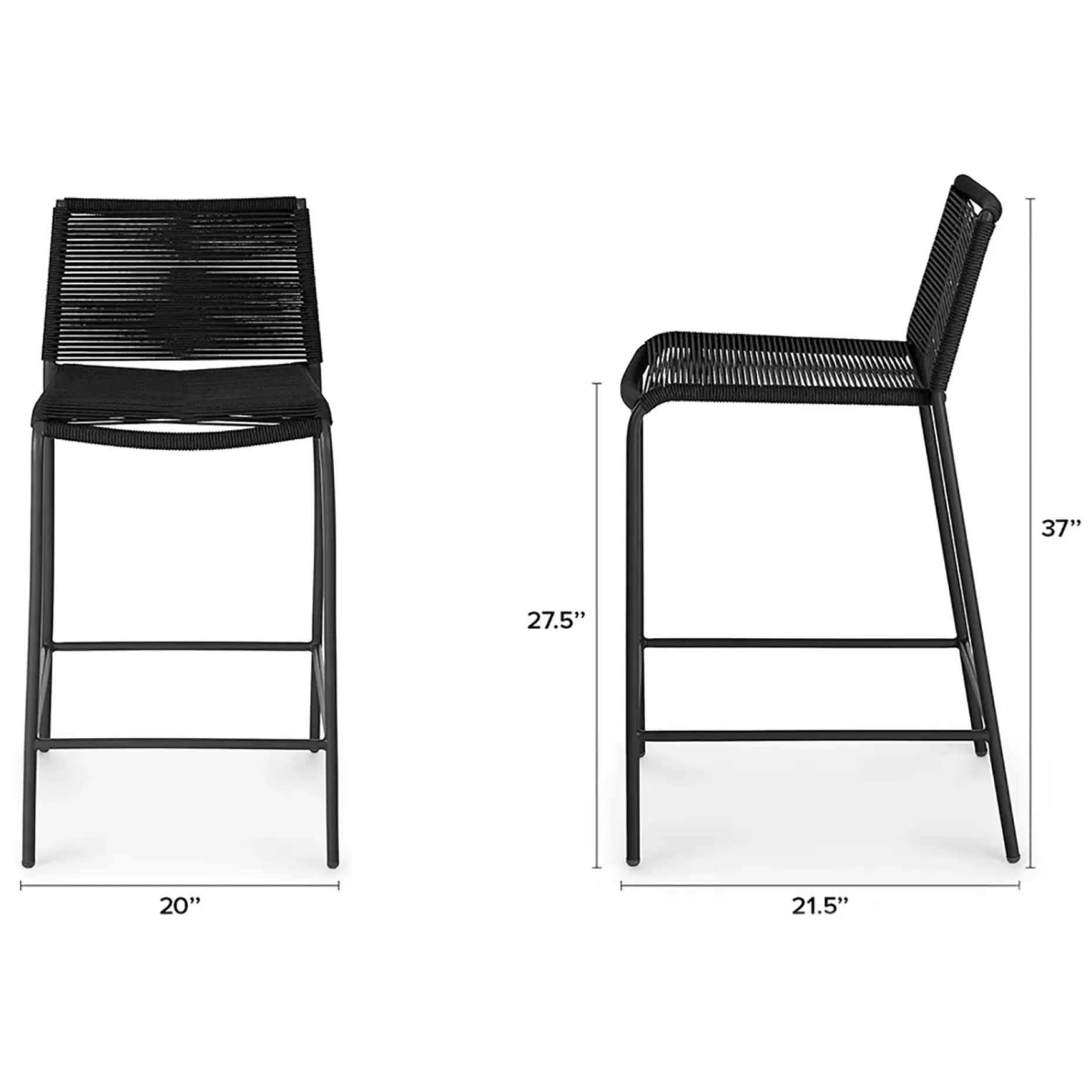 Zina Outdoor Counter Stool - Ember Black