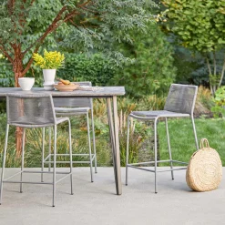 Zina Outdoor Counter Stool - Heathered Gray