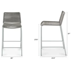 Zina Outdoor Counter Stool - Heathered Gray