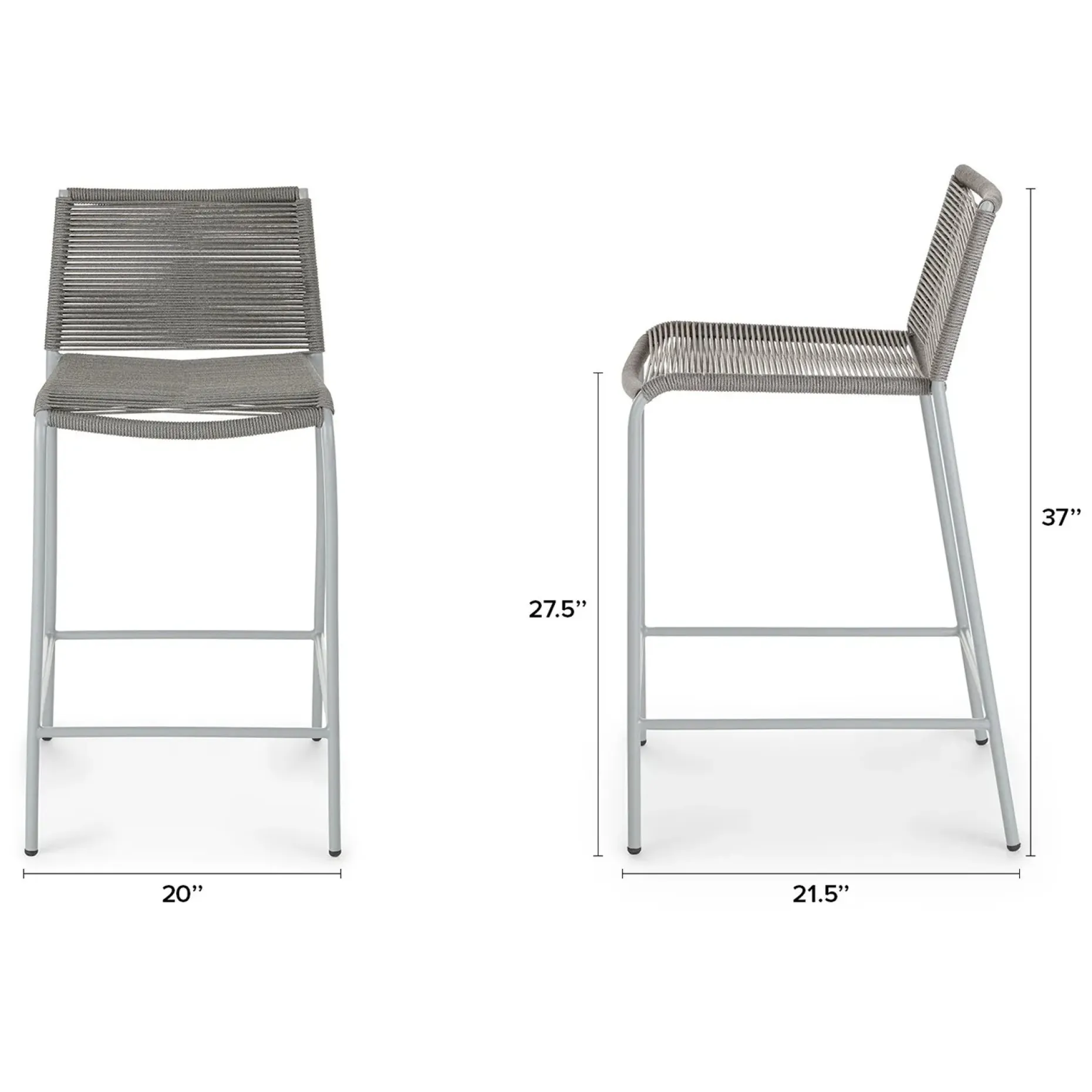 Zina Outdoor Counter Stool - Heathered Gray