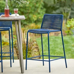 Zina Outdoor Counter Stool - Indigo Blue