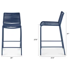 Zina Outdoor Counter Stool - Indigo Blue
