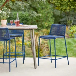 Zina Outdoor Counter Stool - Indigo Blue