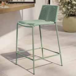 Zina Outdoor Counter Stool - Khaki Green