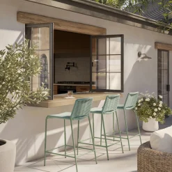 Zina Outdoor Counter Stool - Khaki Green
