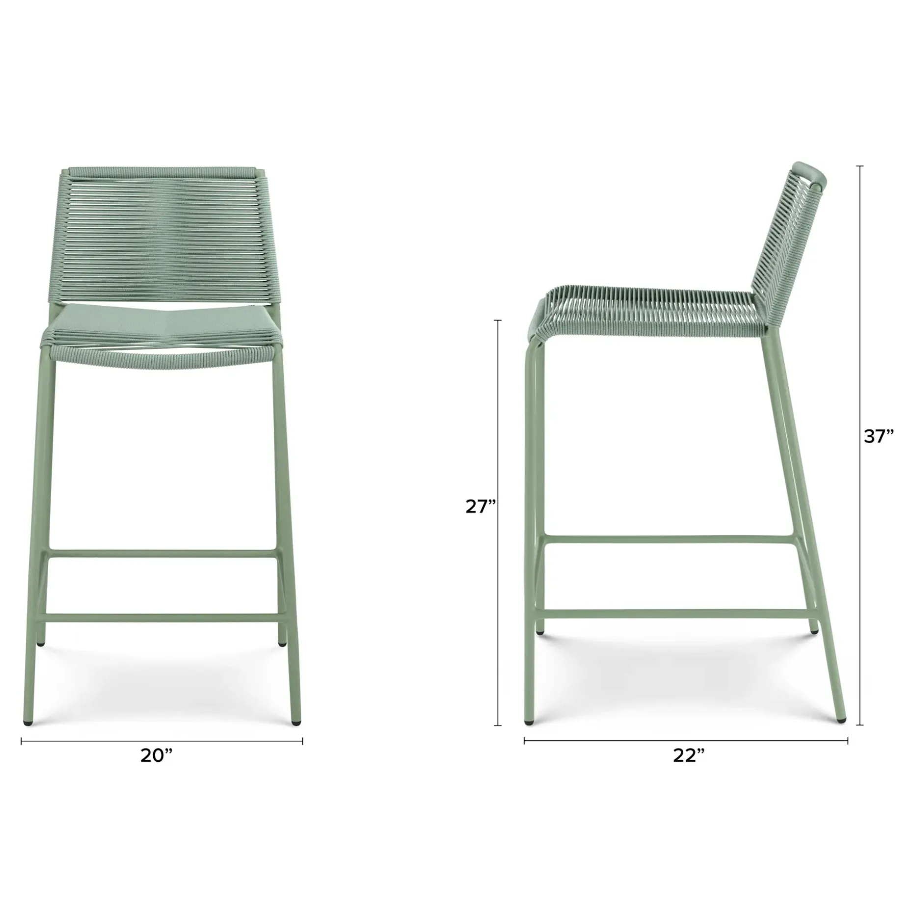 Zina Outdoor Counter Stool - Khaki Green