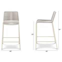 Zina Outdoor Counter Stool - Taupe