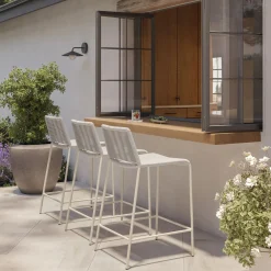 Zina Outdoor Counter Stool - Taupe