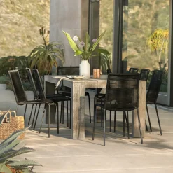 Zina Outdoor Stackable Dining Chair - Ember Black